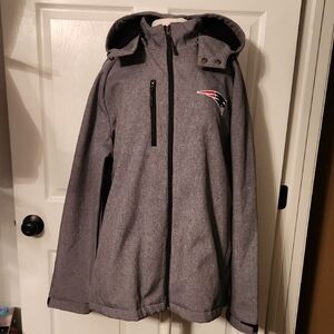 NFL Patriots Gray Performance Jacket with High Collar And Hood